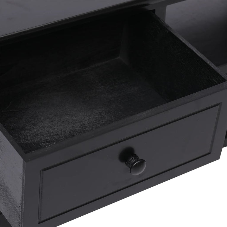 Tv-meubel 108x30x40 cm massief paulowniahout zwart MeubelReus