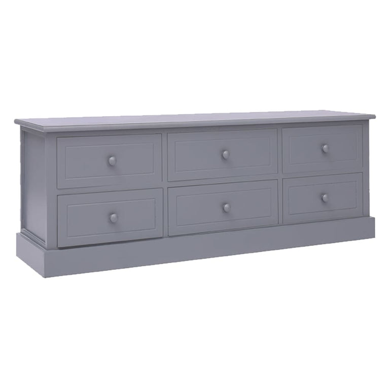 Tv-meubel 108x30x40 cm massief paulowniahout donkergrijs MeubelReus