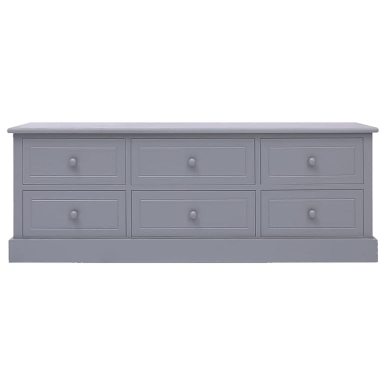 Tv-meubel 108x30x40 cm massief paulowniahout donkergrijs MeubelReus