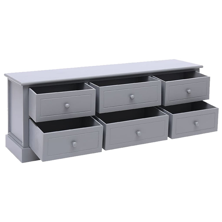 Tv-meubel 108x30x40 cm massief paulowniahout donkergrijs MeubelReus