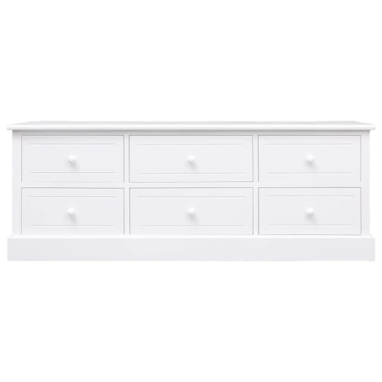 Tv-meubel 108x30x40 cm massief paulowniahout wit MeubelReus