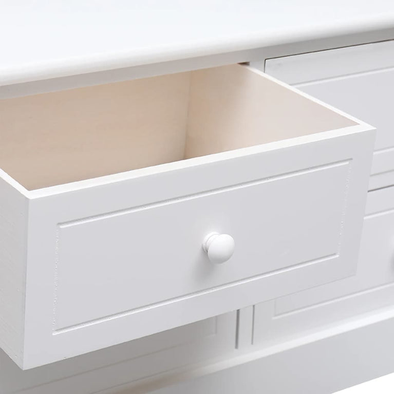 Tv-meubel 108x30x40 cm massief paulowniahout wit MeubelReus