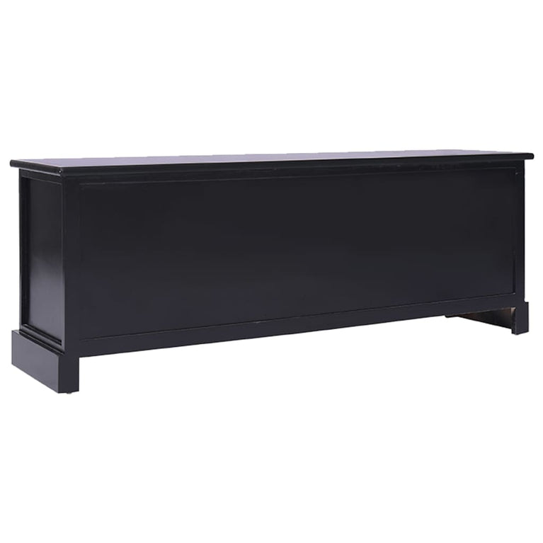 Tv-meubel 108x30x40 cm massief paulowniahout zwart MeubelReus