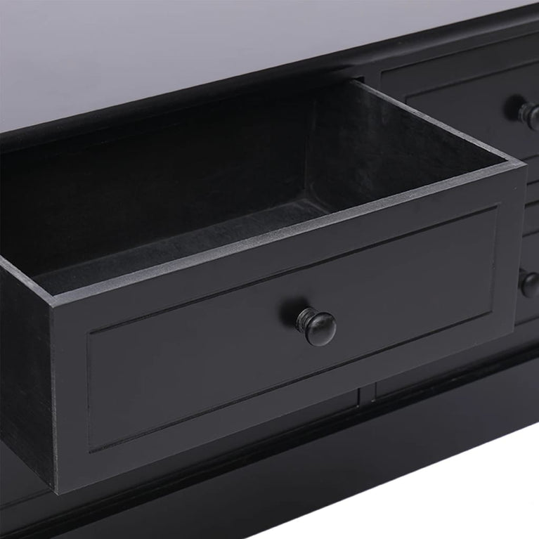 Tv-meubel 108x30x40 cm massief paulowniahout zwart MeubelReus