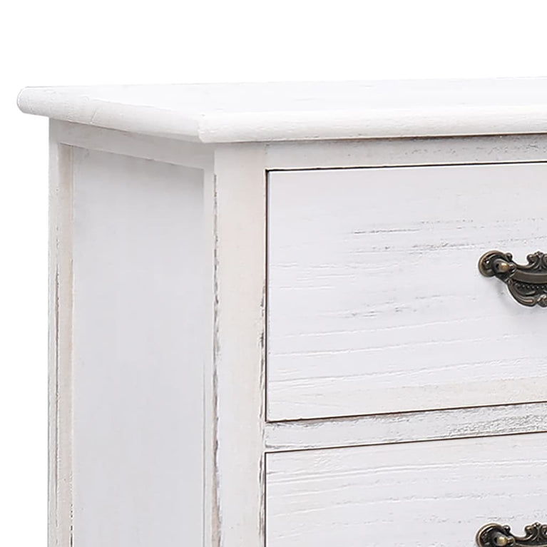 Tv-meubel 108x30x40 cm massief paulowniahout antiekwit MeubelReus