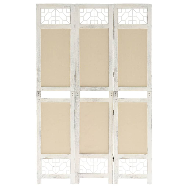 Kamerscherm met 3 panelen 105x165 cm stof crèmekleurig MeubelReus