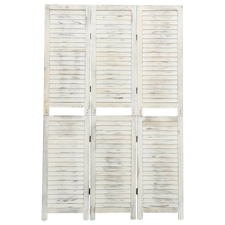 Kamerscherm met 3 panelen 105x165 cm hout antiekwit MeubelReus