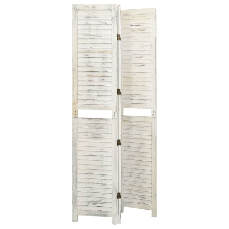 Kamerscherm met 3 panelen 105x165 cm hout antiekwit MeubelReus