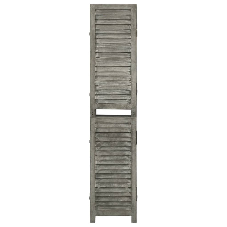 Kamerscherm met 6 panelen 214x166 cm massief hout grijs MeubelReus