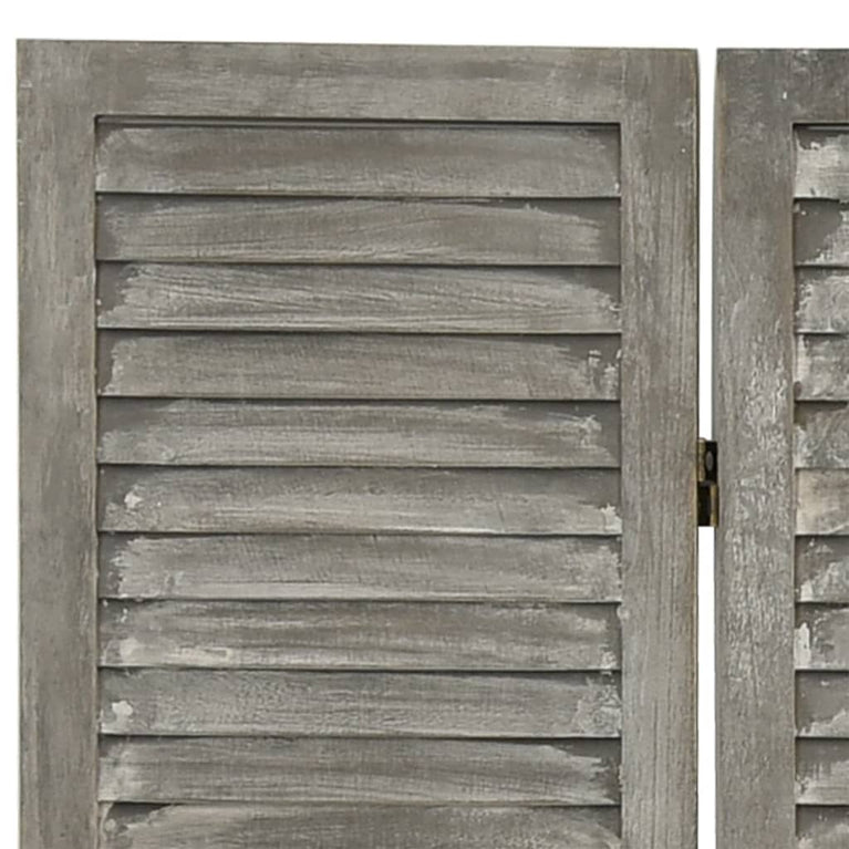 Kamerscherm met 6 panelen 214x166 cm massief hout grijs MeubelReus