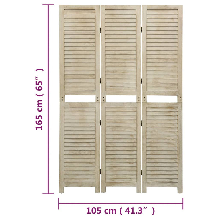 Kamerscherm met 3 panelen 105x165 cm massief paulowniahout MeubelReus