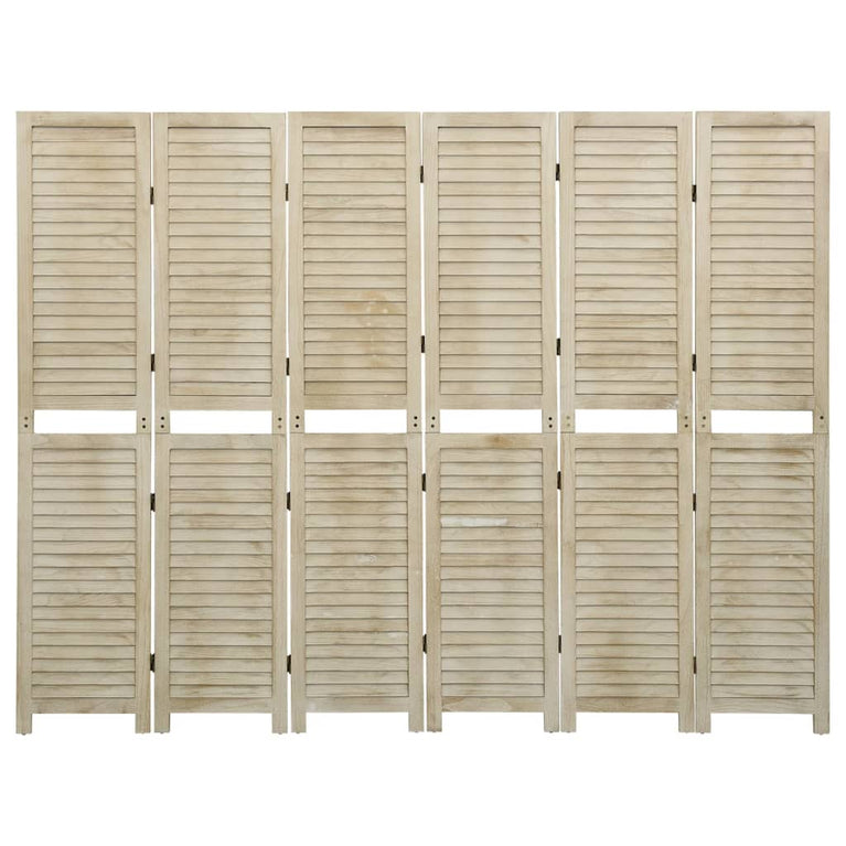 Kamerscherm met 6 panelen 210x165 cm massief paulowniahout MeubelReus