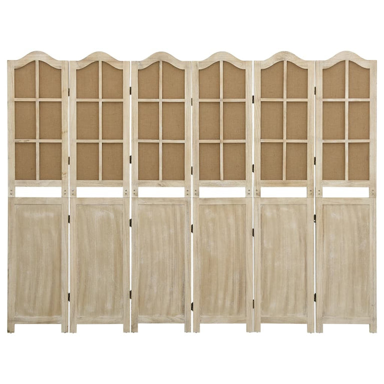 Kamerscherm met 6 panelen 214x165 cm stof bruin MeubelReus