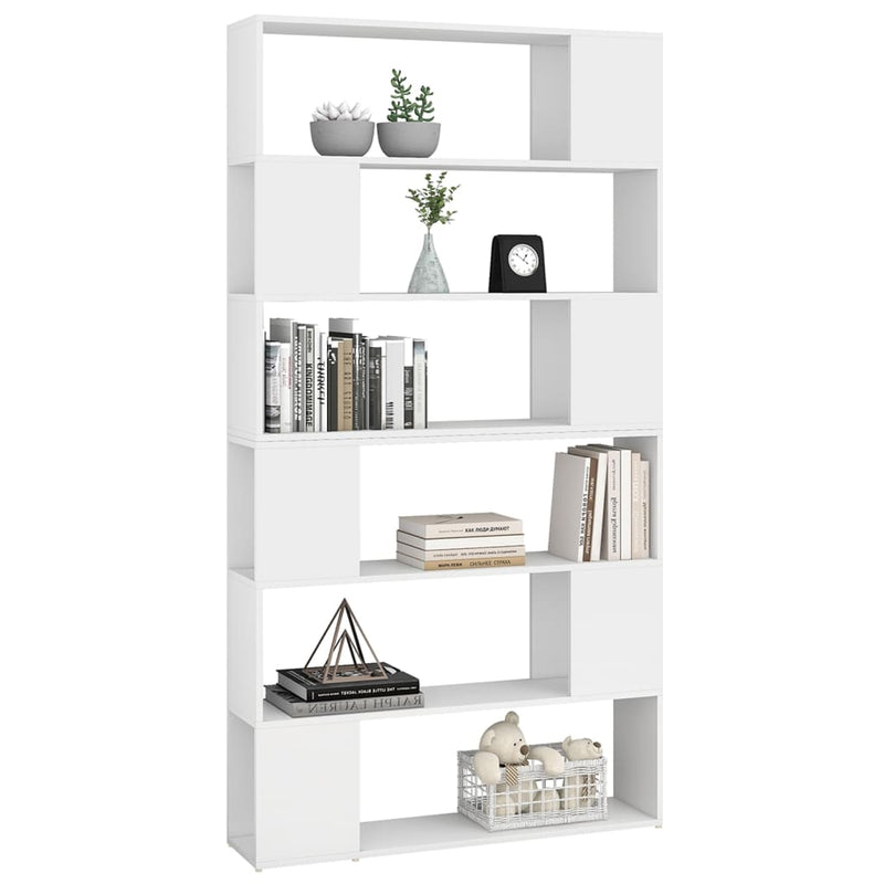 Boekenkast/kamerscherm 100x24x188 cm wit