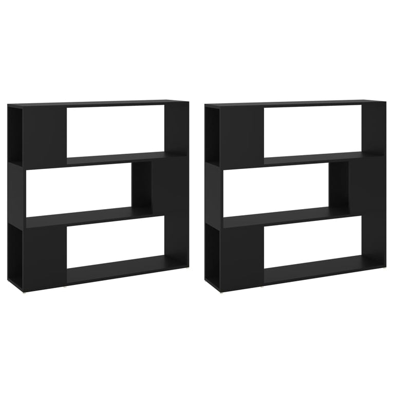 Boekenkast/kamerscherm 100x24x188 cm zwart