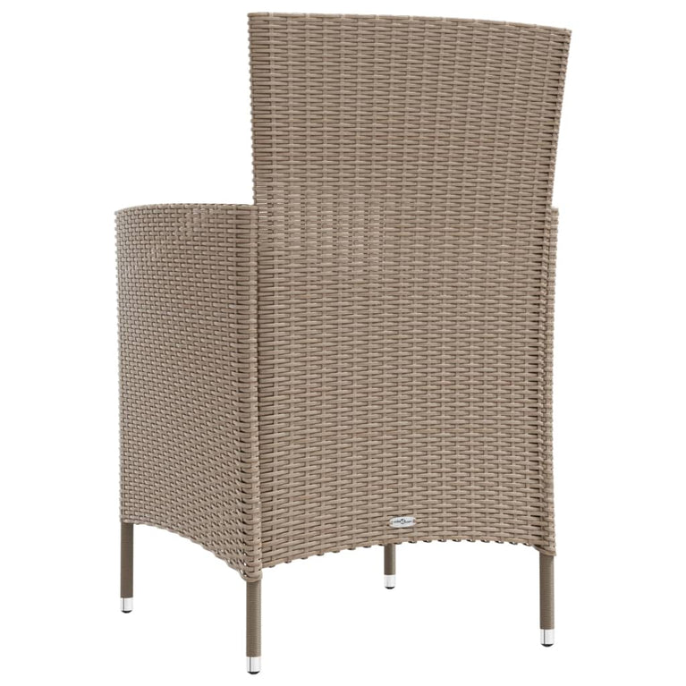 Tuinstoelen 4 st met kussens poly rattan beige MeubelReus