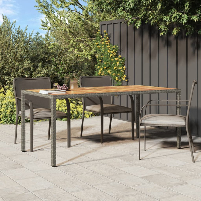 Tuintafel 190x90x75 cm poly rattan en acaciahout grijs MeubelReus