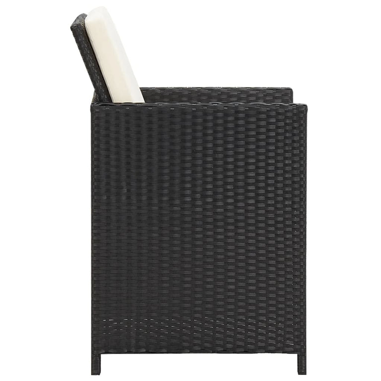 Tuinstoelen 4 st poly rattan zwart MeubelReus