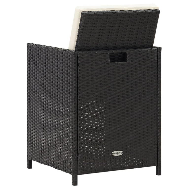 Tuinstoelen 4 st poly rattan zwart MeubelReus