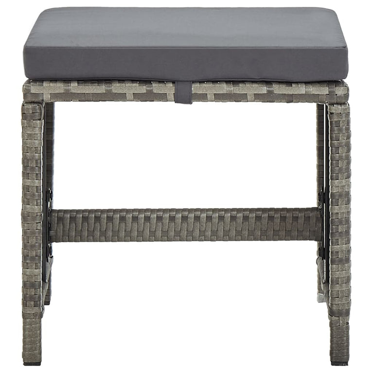 Tuinkrukken 4 st met kussens poly rattan grijs MeubelReus