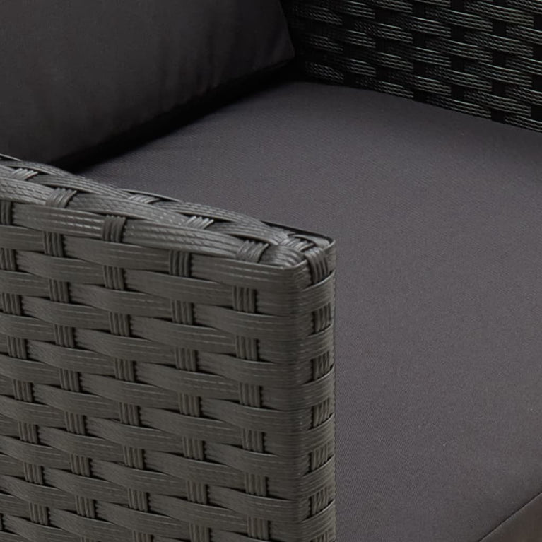 Tuinstoelen 2 st met kussens poly rattan zwart MeubelReus