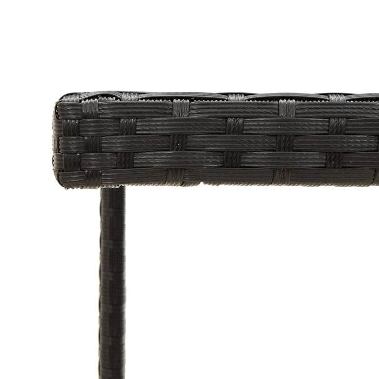 Tuintafel 109x107x74 cm poly rattan en glas zwart MeubelReus