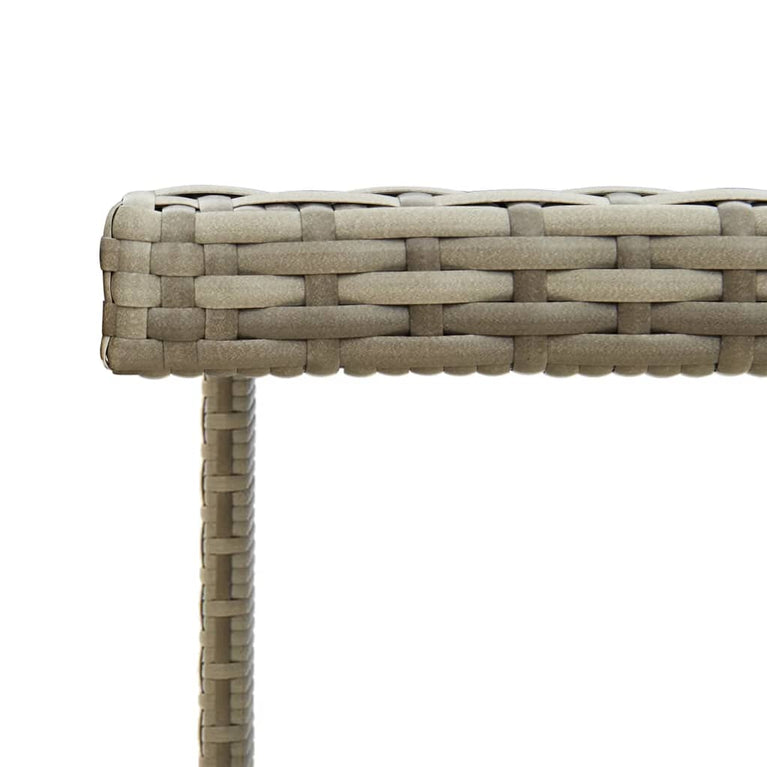 Tuintafel 109x107x74 cm poly rattan en glas grijs MeubelReus