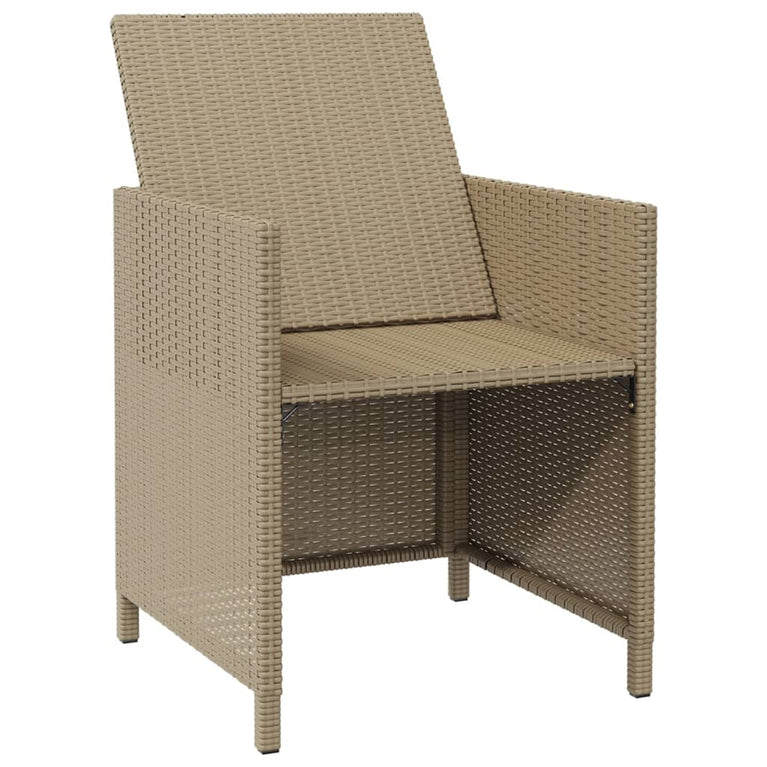 Tuinstoelen 2 st met voetenbanken poly rattan beige MeubelReus