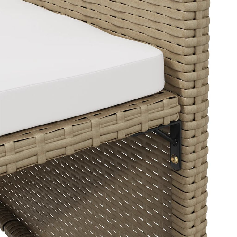 Tuinstoelen 2 st met voetenbanken poly rattan beige MeubelReus