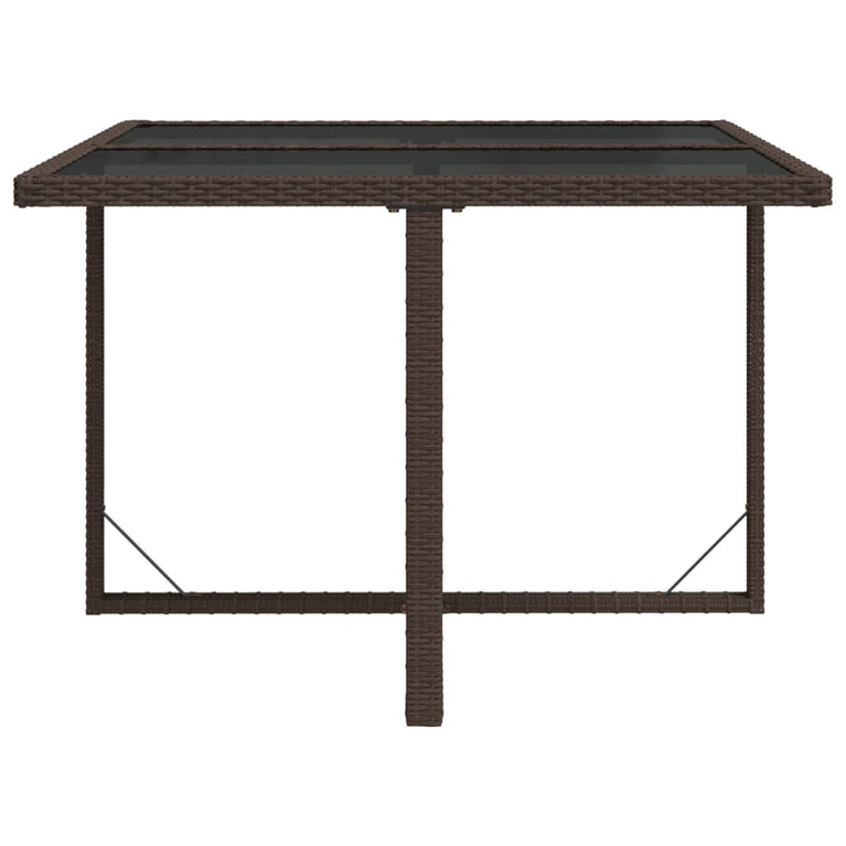 Tuintafel 109x107x74 cm poly rattan en glas bruin MeubelReus