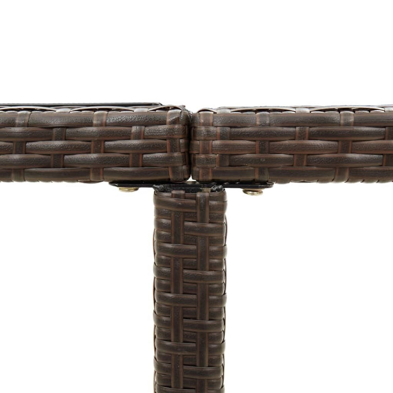 Tuintafel 109x107x74 cm poly rattan en glas bruin MeubelReus