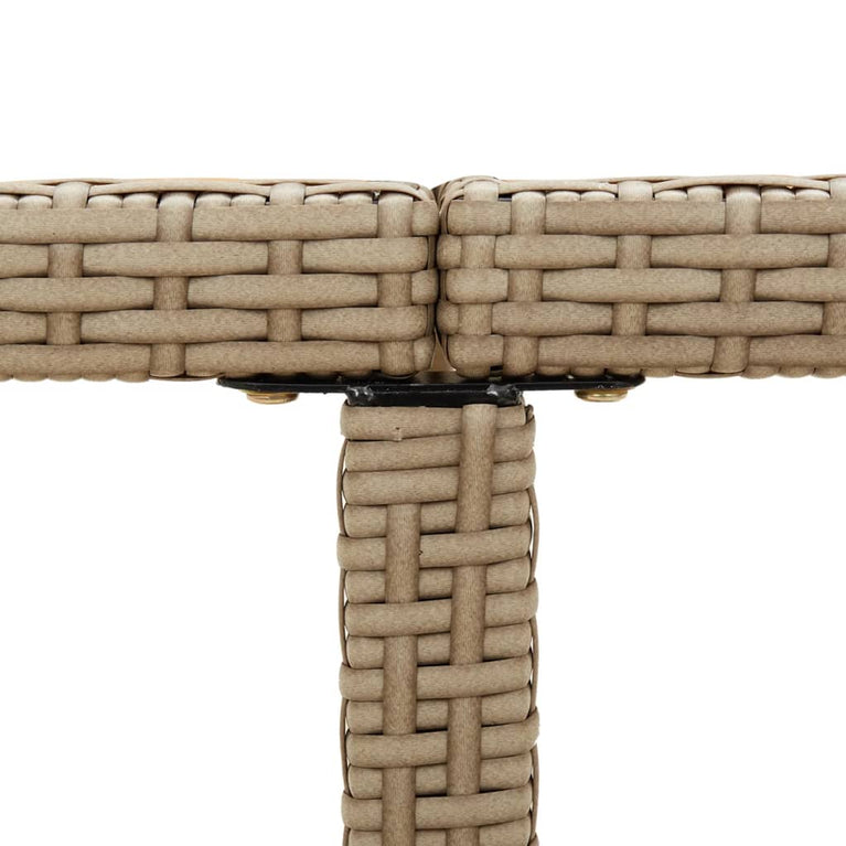 Tuintafel 109x107x74 cm poly rattan en glas beige MeubelReus