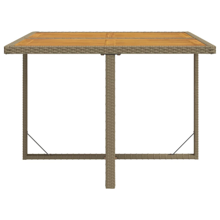 Tuintafel 109x107x74 cm poly rattan en massief acaciahout beige MeubelReus