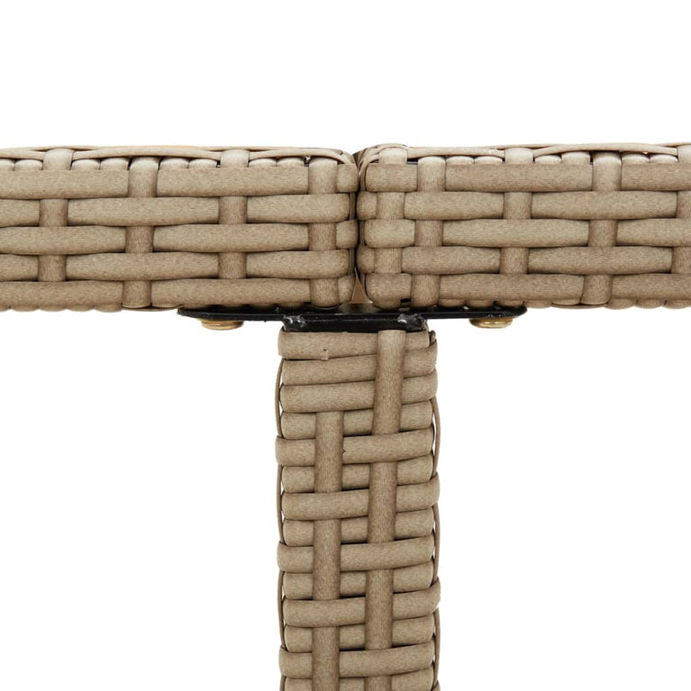 Tuintafel 109x107x74 cm poly rattan en massief acaciahout beige MeubelReus