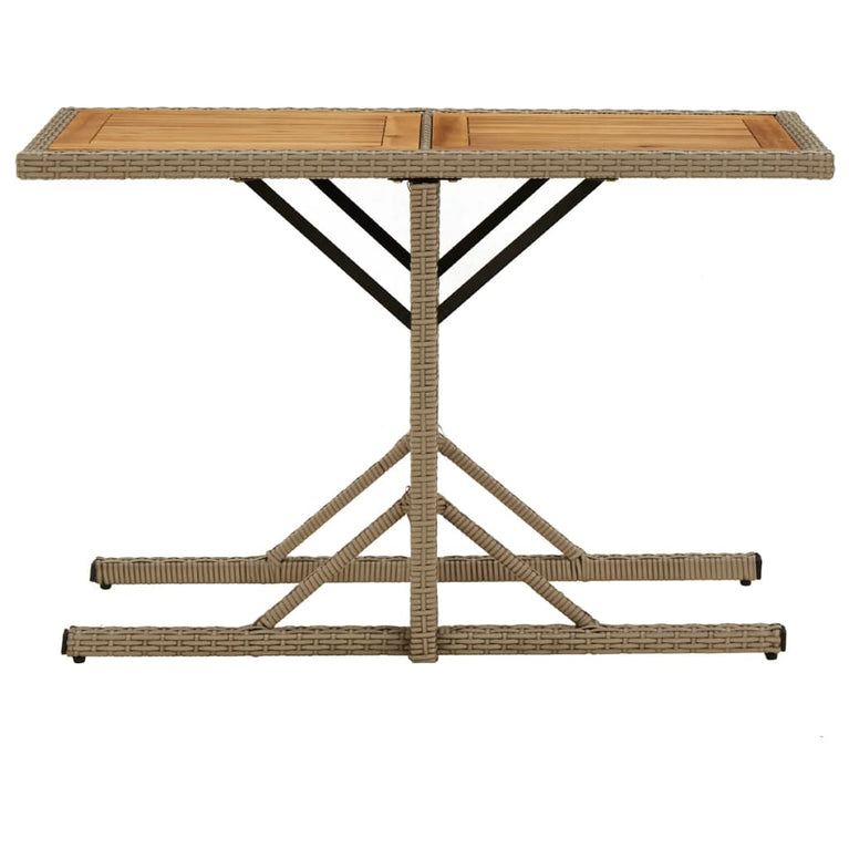 Tuintafel massief acaciahout en poly rattan beige MeubelReus