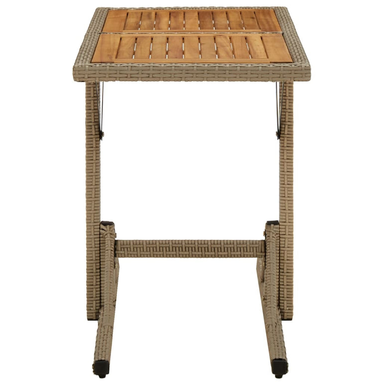 Tuintafel massief acaciahout en poly rattan beige MeubelReus