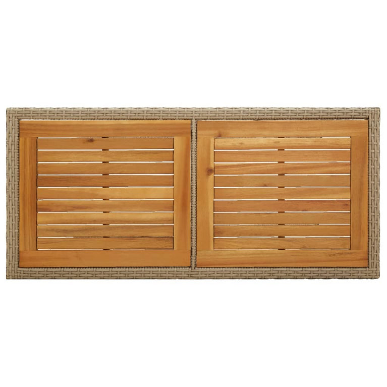 Tuintafel massief acaciahout en poly rattan beige MeubelReus
