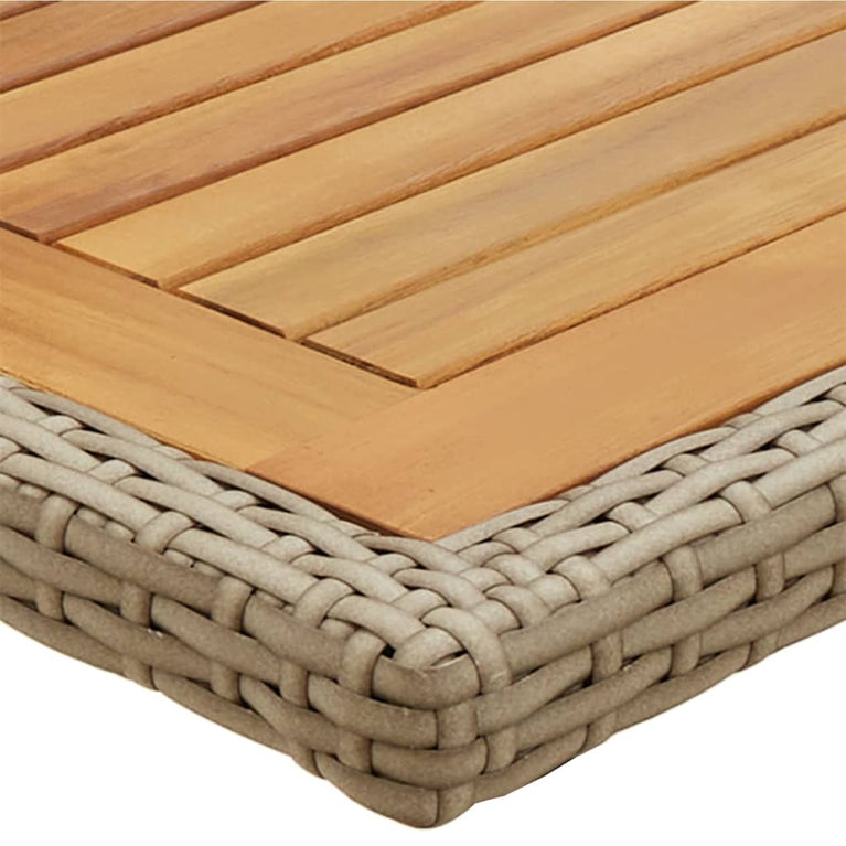 Tuintafel massief acaciahout en poly rattan beige MeubelReus