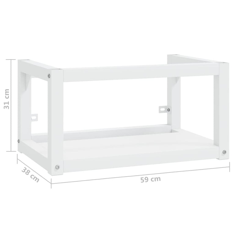 Wastafelframe wandgemonteerd 59x38x31 cm ijzer wit MeubelReus