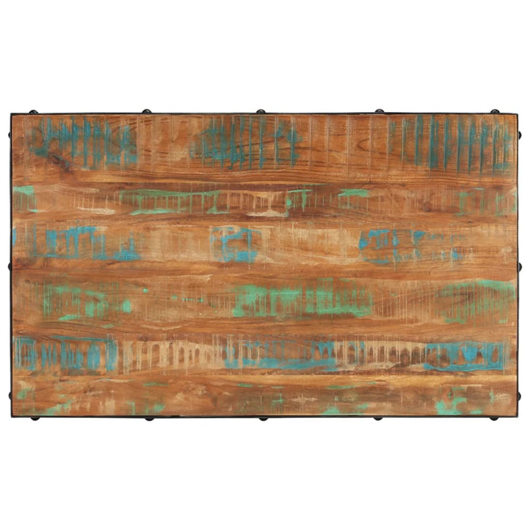 Salontafel met wielen 100x60x26 cm massief gerecycled hout MeubelReus