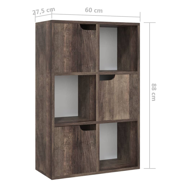 Boekenkast 60x27,5x88 cm spaanplaat gerookt eiken MeubelReus