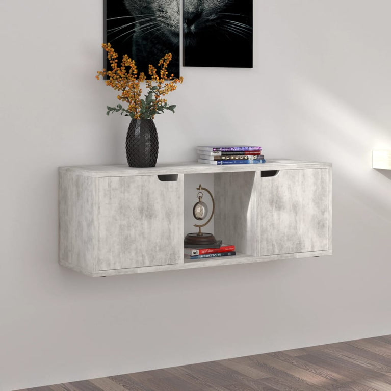 Tv-meubel 88,5x27,5x30,5 cm spaanplaat betongrijs MeubelReus