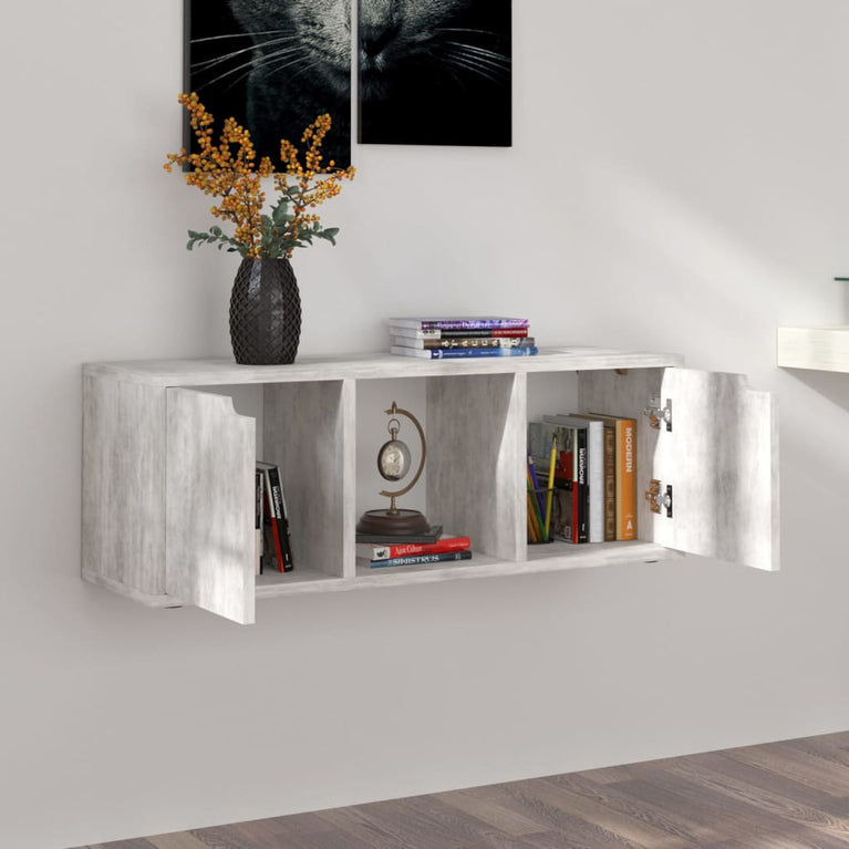 Tv-meubel 88,5x27,5x30,5 cm spaanplaat betongrijs MeubelReus