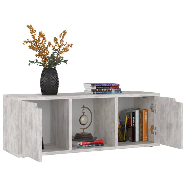Tv-meubel 88,5x27,5x30,5 cm spaanplaat betongrijs MeubelReus
