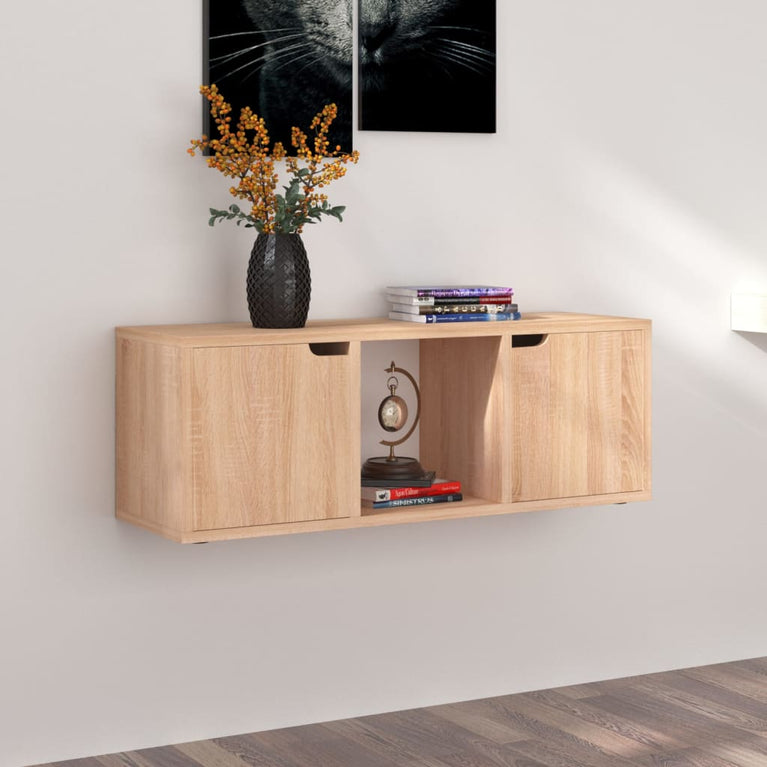 Tv-meubel 88,5x27,5x30,5 cm spaanplaat sonoma eikenkleurig MeubelReus