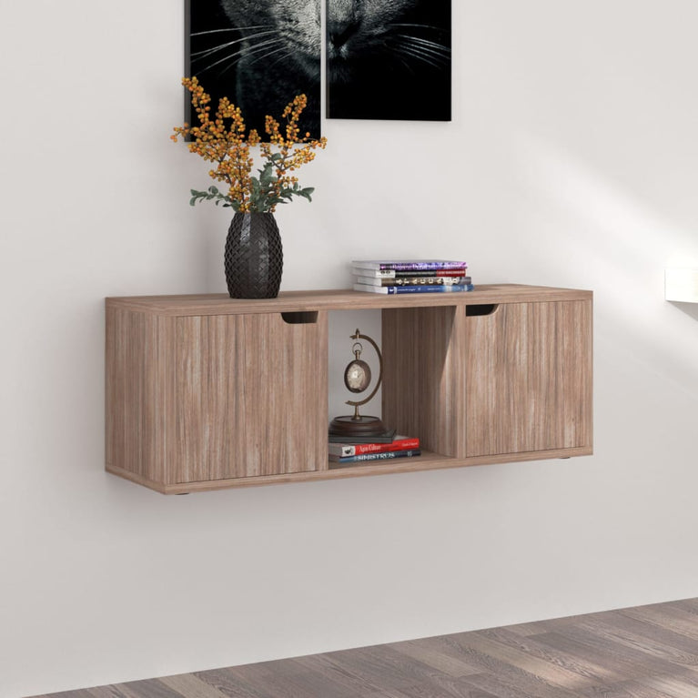 Tv-meubel 88,5x27,5x30,5 cm spaanplaat grijs sonoma eiken MeubelReus