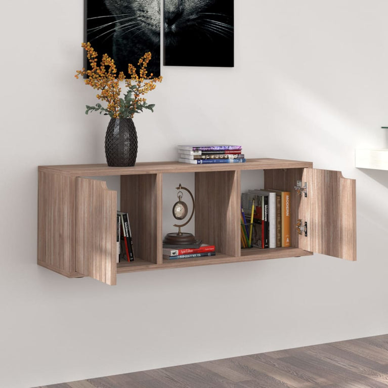 Tv-meubel 88,5x27,5x30,5 cm spaanplaat grijs sonoma eiken MeubelReus