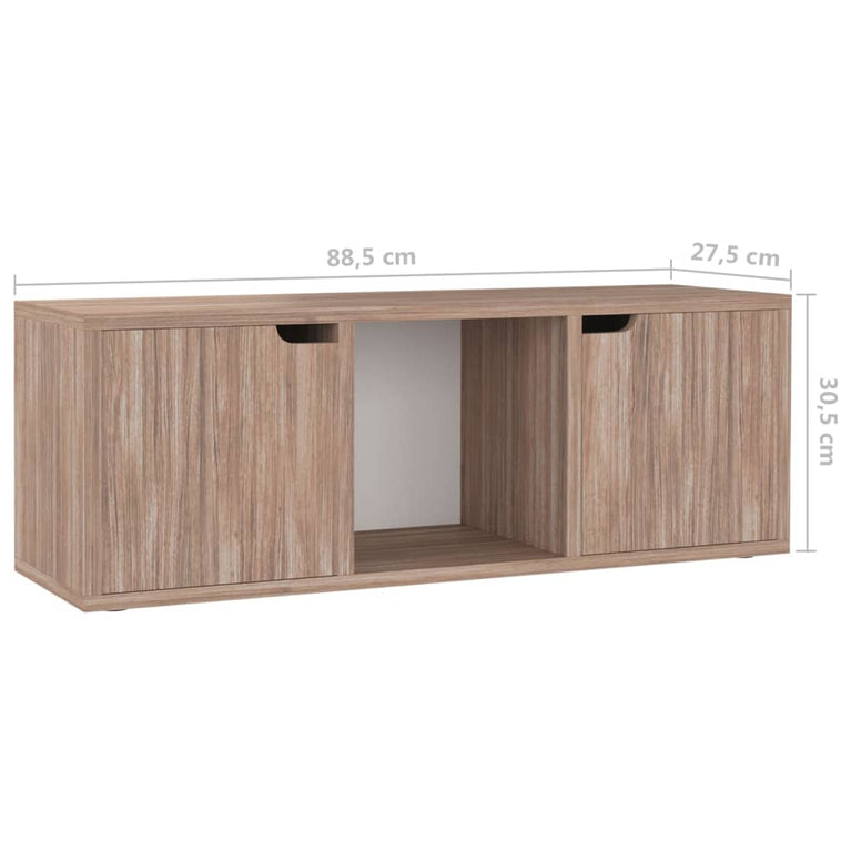 Tv-meubel 88,5x27,5x30,5 cm spaanplaat grijs sonoma eiken MeubelReus