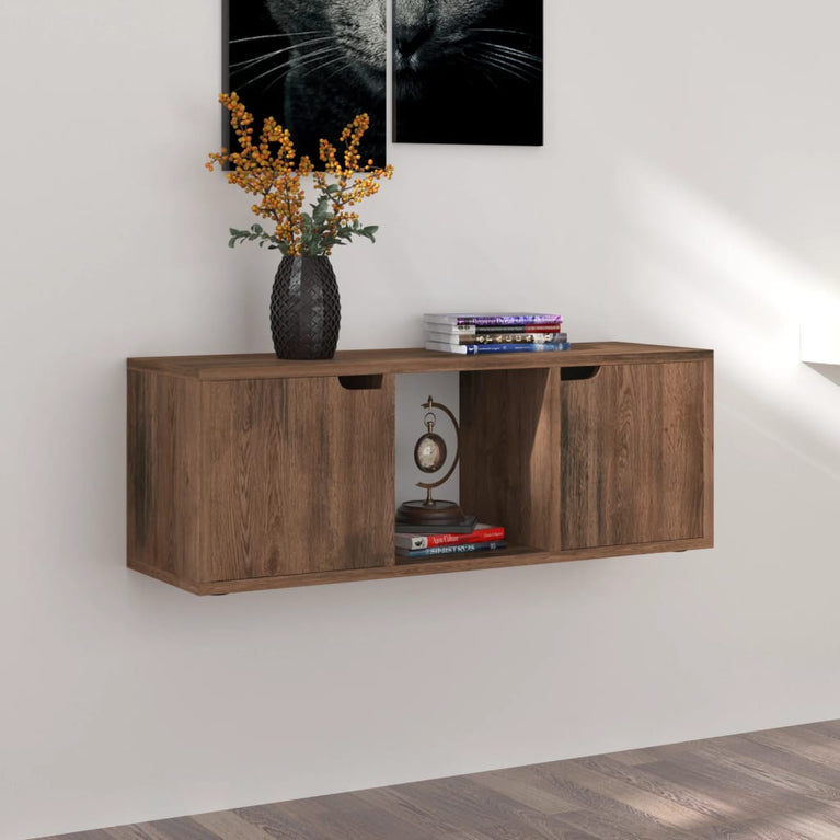 Tv-meubel 88,5x27,5x30,5 cm spaanplaat gerookt eiken MeubelReus
