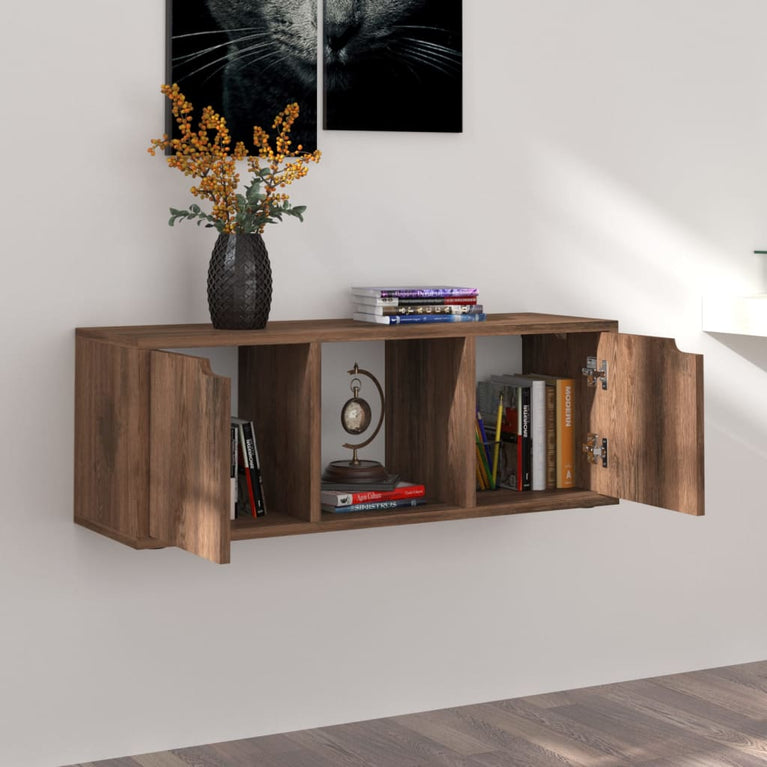 Tv-meubel 88,5x27,5x30,5 cm spaanplaat gerookt eiken MeubelReus